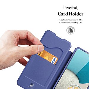 Θήκη Samsung Galaxy A73 5G Dux Ducis Skin X Series Folio με βάση στήριξης, υποδοχή καρτών και μαγνητικό κούμπωμα Flip Wallet από συνθετικό δέρμα και εσωτερικό TPU μπλε - Image 4