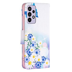 Θήκη Samsung Galaxy A73 5G OEM Blue Butterfly & Flowers με βάση στήριξης, υποδοχές καρτών και μαγνητικό κούμπωμα Flip Wallet από συνθετικό δέρμα και TPU - Image 3