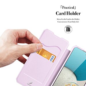 Θήκη Samsung Galaxy A73 5G Dux Ducis Skin X Series Folio με βάση στήριξης, υποδοχή καρτών και μαγνητικό κούμπωμα Flip Wallet από συνθετικό δέρμα και εσωτερικό TPU ροζ - Image 3