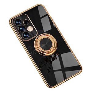 Θήκη Samsung Galaxy A73 5G OEM Magnetic Ring Kickstand / Μαγνητικό δαχτυλίδι / Βάση στήριξης Ultra Thin Frame Πλάτη από Premium TPU με μεταλιζέ περίβλημα μαύρο