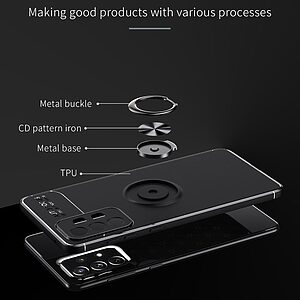 Θήκη Samsung Galaxy A73 5G OEM Magnetic Ring Kickstand / Μαγνητικό δαχτυλίδι / Βάση στήριξης TPU κόκκινο - Image 2