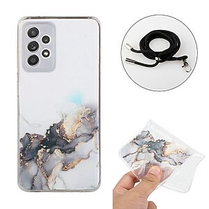 Θήκη Samsung Galaxy A73 5G OEM πλάτη κορδόνι με σχέδιο Gold Cloud από αντικραδασμικό TPU μαύρο - Image 2