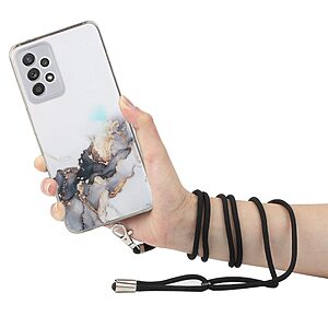 Θήκη Samsung Galaxy A73 5G OEM πλάτη κορδόνι με σχέδιο Gold Cloud από αντικραδασμικό TPU μαύρο - Image 3