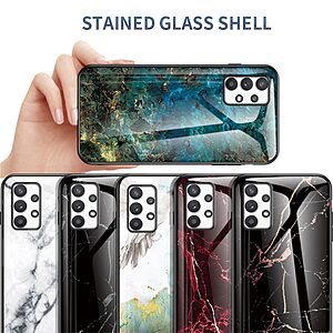 Θήκη Samsung Galaxy A73 5G OEM σχέδιο Marble με Πλάτη Tempered Glass TPU σμαραγδί - Image 5
