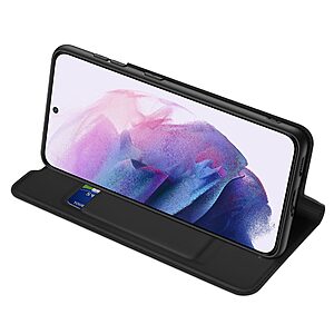 Θήκη Samsung Galaxy S22 5G DUX DUCIS Skin Pro Series με βάση στήριξης, υποδοχή καρτών και μαγνητικό κούμπωμα Flip Wallet από συνθετικό δέρμα και TPU μαύρο - Image 4