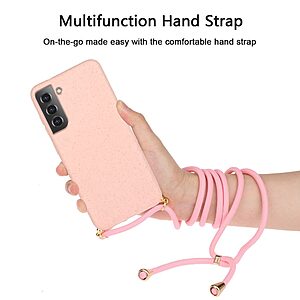 Θήκη Samsung Galaxy S22 5G OEM Soft Silicone Sockproof πλάτη με κορδόνι από αντικραδασμικό TPU ροζ - Image 3