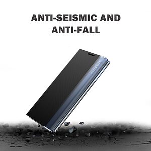 Θήκη Samsung Galaxy S22 Plus 5G OEM Half Mirror View Stand Cover με μαγνητικό κούμπωμα από συνθετικό δέρμα ροζ - Image 5