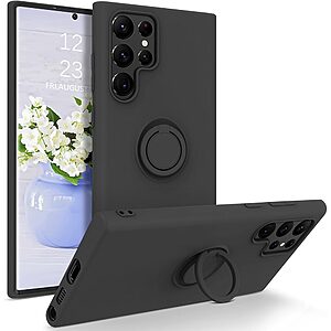 Θήκη Samsung Galaxy S22 Ultra 5G OEM Ultra Thin Matte Premium Πλάτη με ημίσκληρο TPU και δαχτυλίδι στήριξης μαύρο