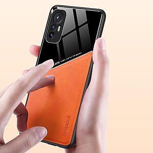 Θήκη Xiaomi 12 5G / 12X 5G OEM Magnetic Glass Series πλάτη με ενσωματωμένο μαγνήτη και υποστήριξη μαγνητικής βάσης από συνθετικό δέρμα TPU μπλε - Image 3