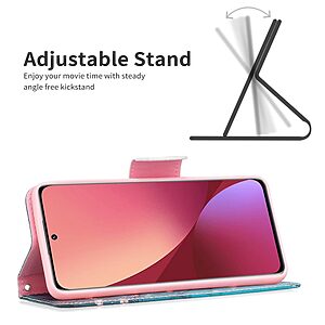 Θήκη Xiaomi 12 5G / 12X 5G OEM Wintersweet με βάση στήριξης, υποδοχές καρτών και μαγνητικό κούμπωμα Flip Wallet από συνθετικό δέρμα και TPU - Image 5