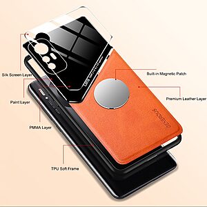 Θήκη Xiaomi 12 Pro 5G OEM Magnetic Glass Series πλάτη με ενσωματωμένο μαγνήτη και υποστήριξη μαγνητικής βάσης από συνθετικό δέρμα TPU μπλε - Image 5