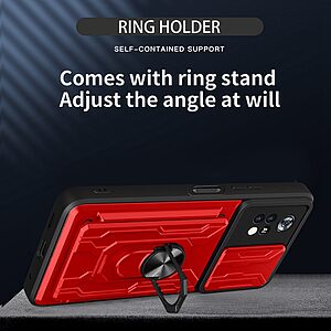Θήκη Xiaomi Poco X4 Pro 5G OEM Camshield Armor Guard Πλάτη με προστασία για την κάμερα, Kickstand και Βάση στήριξης από σκλήρό Premium TPU κόκκινο - Image 3