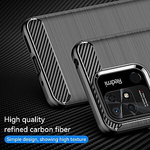 Θήκη Xiaomi Redmi 10C Mad Mask Brushed TPU Carbon Πλάτη μαύρο - Image 3