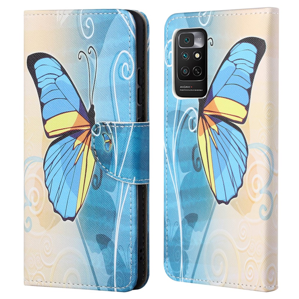 Θήκη Xiaomi Redmi Note 11 / 11S OEM Blue Butterfly & Flowers με βάση στήριξης