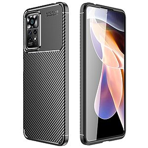 Θήκη Xiaomi Redmi Note 11 Pro / 11 Pro 5G OEM Beetle Series Carbon Fiber Πλάτη TPU μαύρο