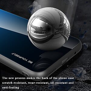 Θήκη Xiaomi Redmi Note 11 Pro / 11 Pro 5G OEM Gradient Color Laser Carving Tempered Glass Πλάτη TPU μαύρο / μπλε - Image 5