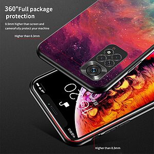 Θήκη Xiaomi Redmi Note 11 / 11S OEM σχέδιο Starry Moon με πλάτη από Tempered Glass και εσωτερικό TPU - Image 5
