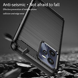 Θήκη Realme C35 MOFI Brushed TPU Carbon Πλάτη κόκκινο - Image 4