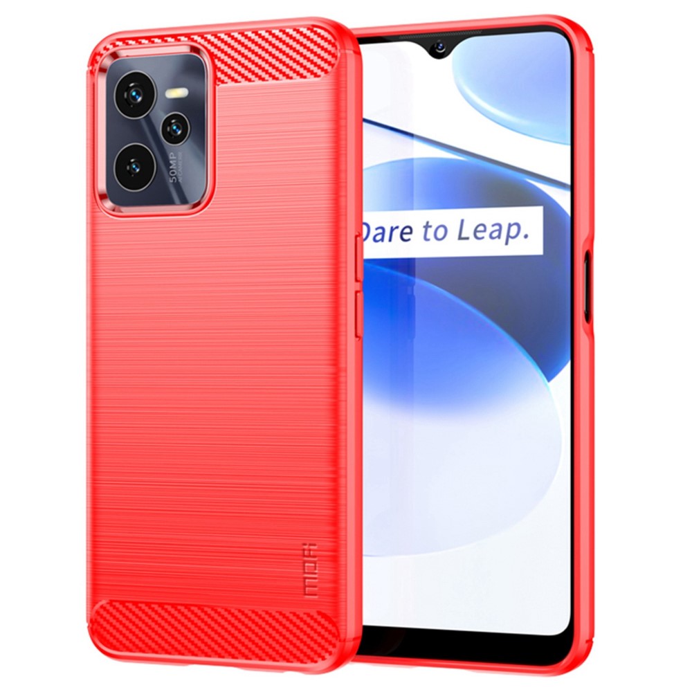 Θήκη Realme C35 MOFI Brushed TPU Carbon Πλάτη κόκκινο