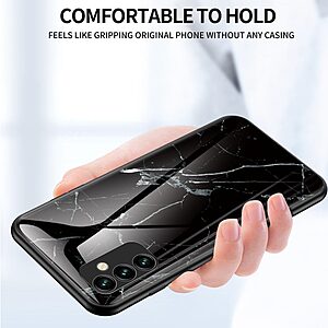 Θήκη Samsung Galaxy M23 5G OEM σχέδιο Marble με Πλάτη Tempered Glass TPU λευκό - Image 3