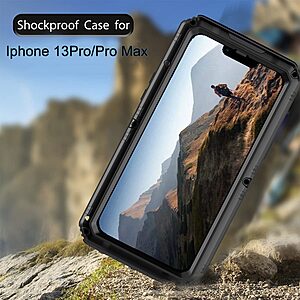 Θήκη iPhone 13 Pro Mad Mask Αδιάβροχη Μεταλλική θήκη SockProof 360 μοιρών από σκληρό Premium TPU μαύρο - Image 5