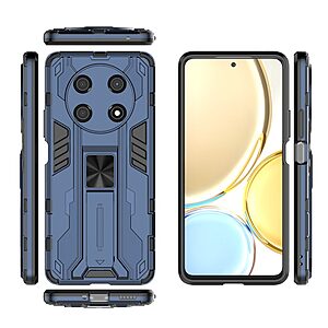 Θήκη Honor Magic4 Lite 5G Mad Mask Πλάτη Shockproof Armor με Μαγνητικό δαχτυλίδι και ποδαράκι Βάση στήριξης TPU μπλε - Image 4