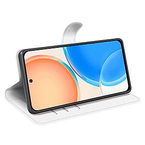 Θήκη Honor X8 OEM Litchi Skin  Leather με βάση στήριξης, υποδοχές καρτών και μαγνητικό κούμπωμα λευκό - Image 3