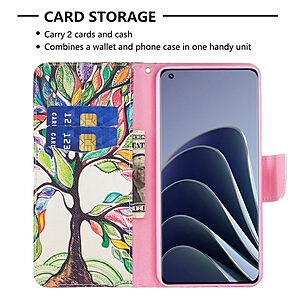 Θήκη OnePlus 10 Pro 5G OEM Colorized Tree με βάση στήριξης, υποδοχές καρτών και μαγνητικό κούμπωμα Flip Wallet από συνθετικό δέρμα και TPU πολύχρωμο - Image 3