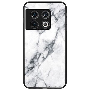 Θήκη OnePlus 10 Pro 5G OEM σχέδιο Marble με Πλάτη Tempered Glass TPU λευκό