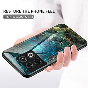 Θήκη OnePlus 10 Pro 5G OEM σχέδιο Marble με Πλάτη Tempered Glass TPU μαύρο - Image 3