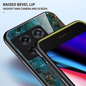 Θήκη OnePlus 10 Pro 5G OEM σχέδιο Marble με Πλάτη Tempered Glass TPU μαύρο - Image 4