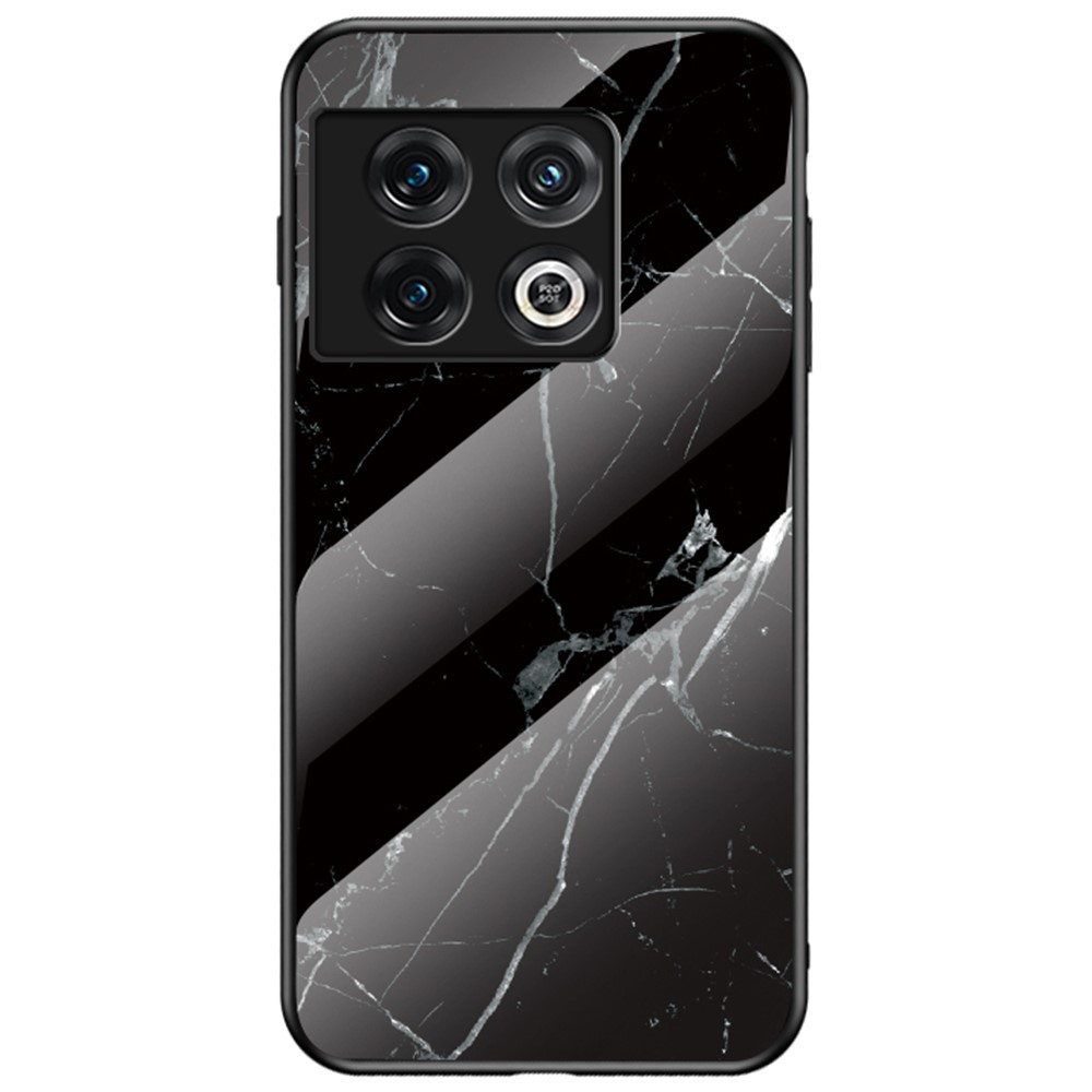 Θήκη OnePlus 10 Pro 5G OEM σχέδιο Marble με Πλάτη Tempered Glass TPU μαύρο