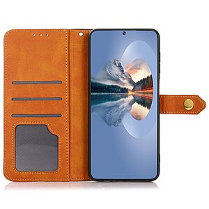 Θήκη OnePlus Nord CE 2 5G KHAZNEH Leather Wallet Golden Clasp με βάση στήριξης, υποδοχές καρτών και μαγνητικό κούμπωμα μαύρο - Image 4
