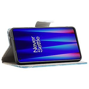 Θήκη OnePlus Nord CE 2 5G OEM Blue Butterfly & Flowers με βάση στήριξης, υποδοχές καρτών και μαγνητικό κούμπωμα Flip Wallet από συνθετικό δέρμα και TPU πολύχρωμο - Image 4