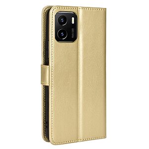 Θήκη Vivo Y01 Mad Mask Leather Wallet Case Series 3 με βάση στήριξης, υποδοχές καρτών και μαγνητικό κούμπωμα Flip Wallet από συνθετικό δέρμα χρυσό - Image 3