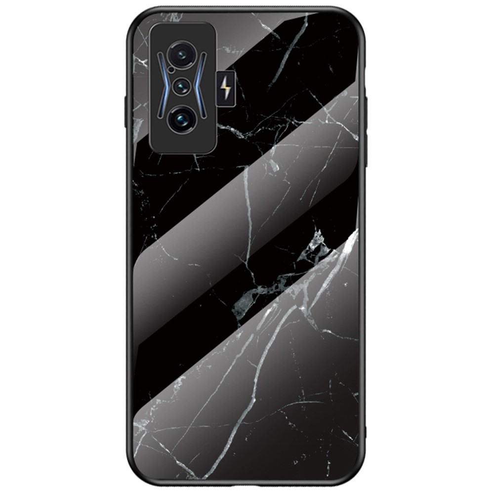 Θήκη Xiaomi Poco F4 GT 5G OEM σχέδιο Marble με Πλάτη Tempered Glass TPU μαύρο