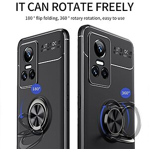 Θήκη Realme GT Neo3 OEM Magnetic Ring Kickstand / Μαγνητικό δαχτυλίδι / Βάση στήριξης TPU μαύρο - Image 3