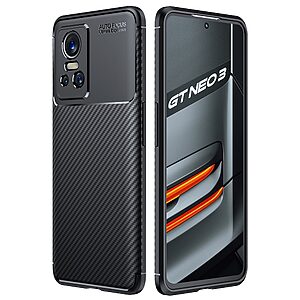 Θήκη Realme GT Neo3 Mad Mask Beetle Series Carbon Fiber Πλάτη TPU μαύρο