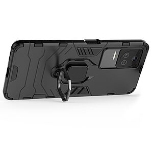 Θήκη Xiaomi Poco F4 5G Mad Mask Πλάτη Thin Armor με Μαγνητικό δαχτυλίδι και Βάση στήριξης TPU μαύρο - Image 3