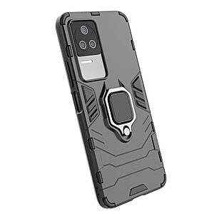 Θήκη Xiaomi Poco F4 5G Mad Mask Πλάτη Thin Armor με Μαγνητικό δαχτυλίδι και Βάση στήριξης TPU μαύρο - Image 5