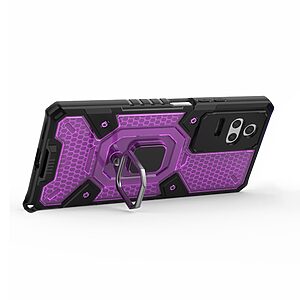 Θήκη Xiaomi Poco F4 5G Mad Mask Armor Guard Ring με ενισχυμένη Πλάτη Kickstand και Βάση στήριξης από σκλήρό Premium TPU μωβ - Image 4