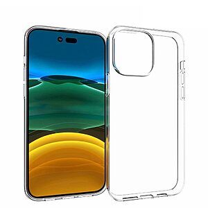 Θήκη iPhone 14 Pro Max OEM Silicone Sockproof V5 Anti-Slip Transparent Πλάτη TPU
