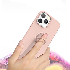 Θήκη iPhone 14 Pro Max OEM Ultra Thin Matte Premium Πλάτη με ημίσκληρο TPU και δαχτυλίδι στήριξης πορτοκαλί - Image 5