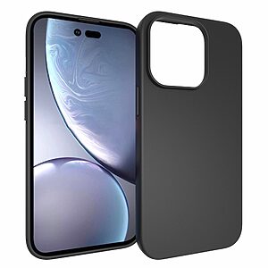 Θήκη iPhone 14 Pro OEM Matte Premium v2 Πλάτη με ημίσκληρο TPU μαύρο - Image 2
