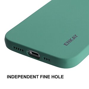 Θήκη iPhone 14 ENKAY HAT Prince Soft Liquid Silicone Πλάτη από Premium TPU πράσινο - Image 5