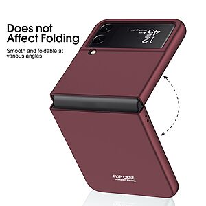 Θήκη Samsung Galaxy Z Flip4 5G GKK Full Cover Protection με προστασία οθόνης Tempered Glass από σκληρό πλαστικό ροζ - Image 5