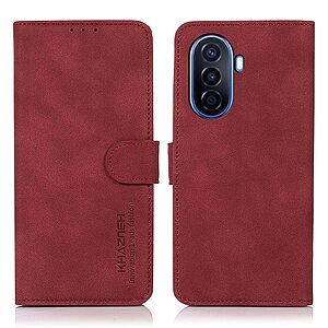 Θήκη Huawei Nova Y70 KHAZNEH Litchi Skin Texture Leather με βάση στήριξης