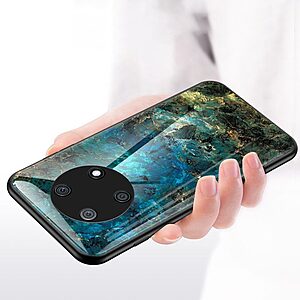 Θήκη Huawei Nova Y90 OEM σχέδιο Marble με Πλάτη Tempered Glass TPU μαύρο - Image 3