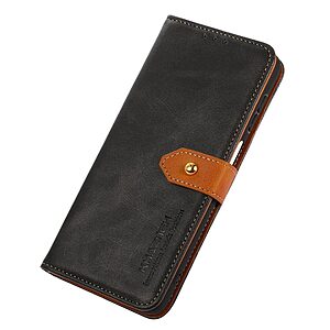 Θήκη iPhone 14 Pro KHAZNEH Leather Wallet Golden Clasp με βάση στήριξης, υποδοχές καρτών και μαγνητικό κούμπωμα μαύρο - Image 5