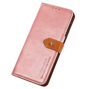 Θήκη iPhone 14 Pro KHAZNEH Leather Wallet Golden Clasp με βάση στήριξης, υποδοχές καρτών και μαγνητικό κούμπωμα ροζ χρυσό - Image 5